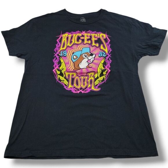 Buc-ee's Shirt Size Large 1982-2021 Buc-ee's Tour Graphic Tee Buc-ee Beaver Tee - Picture 1 of 6